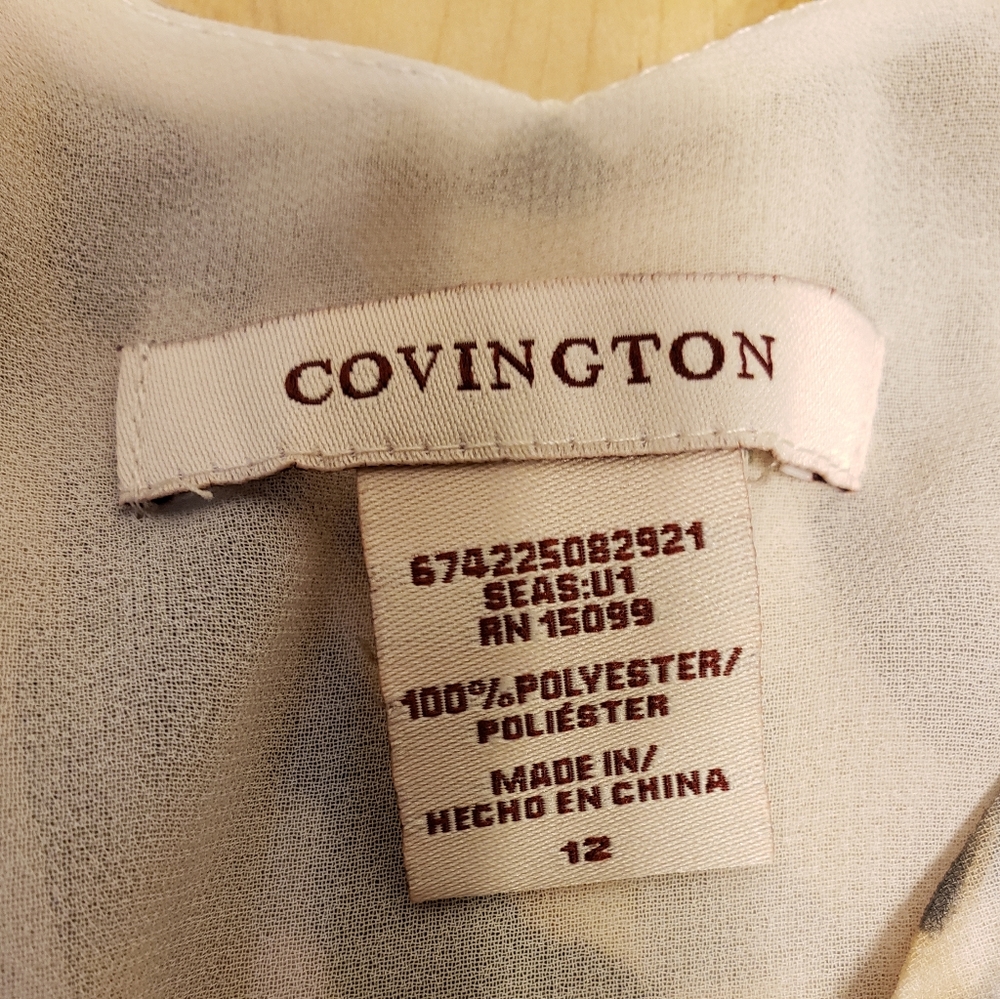 Covington Ivory Polyester Lined Dress Sz 12 - Picture 7 of 8